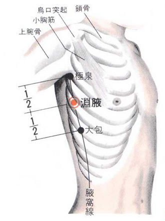 针灸腋缝透胛缝位置图图片